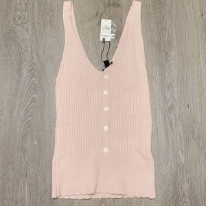 NWT Express Women’s XS Pink Knit Button Tank Top